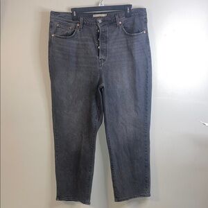 Levi's Ribcage Straight Ankle Jeans Charcoal Size 16W